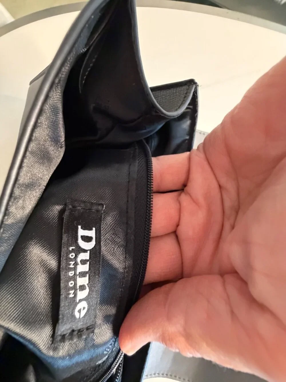 Dune London Black & Gray Darlino Structured Colorblock Satchel Top Handle Bag